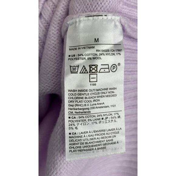 Banana Republic Coveted Crew Neck Sweater Womens Medium Purple New Wool Blend - Picture 5 of 6